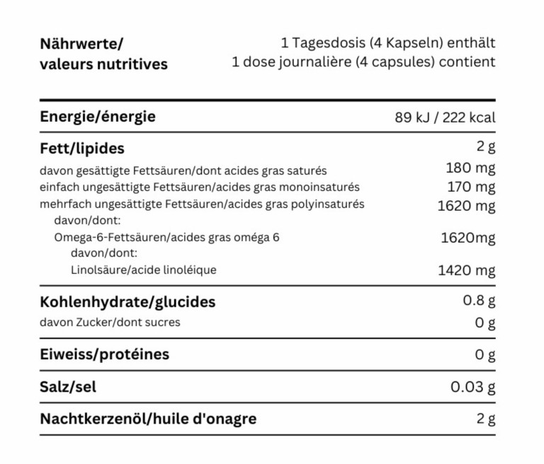 Capsules d’huile d’Onagre