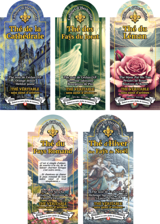 Assortiment de thés du Cabinet d'Herboriste